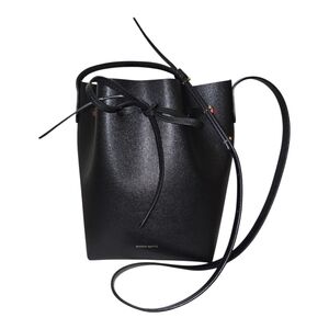 Mansur Gavriel Mini Bucket Bag In Black/Flamma Vegetable Tanned Leather
